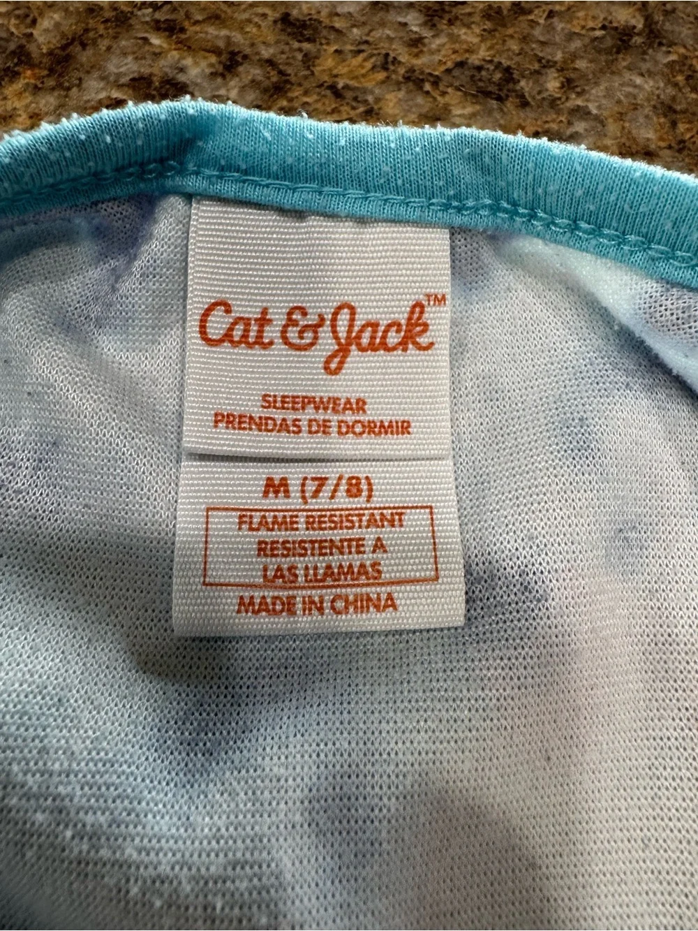 Cat & Jack Girls Romper Pajamas Size M 7/8 Blue Tie Dye Sleepwear